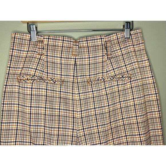 Free People Turning Point Barrel Leg Trousers Pants Neutral Combo Plaid Size 4 - Picture 11 of 14